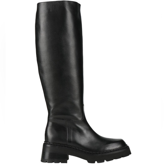 BY FAR Russel Black Leather Tall Boots - Picture 1 of 3